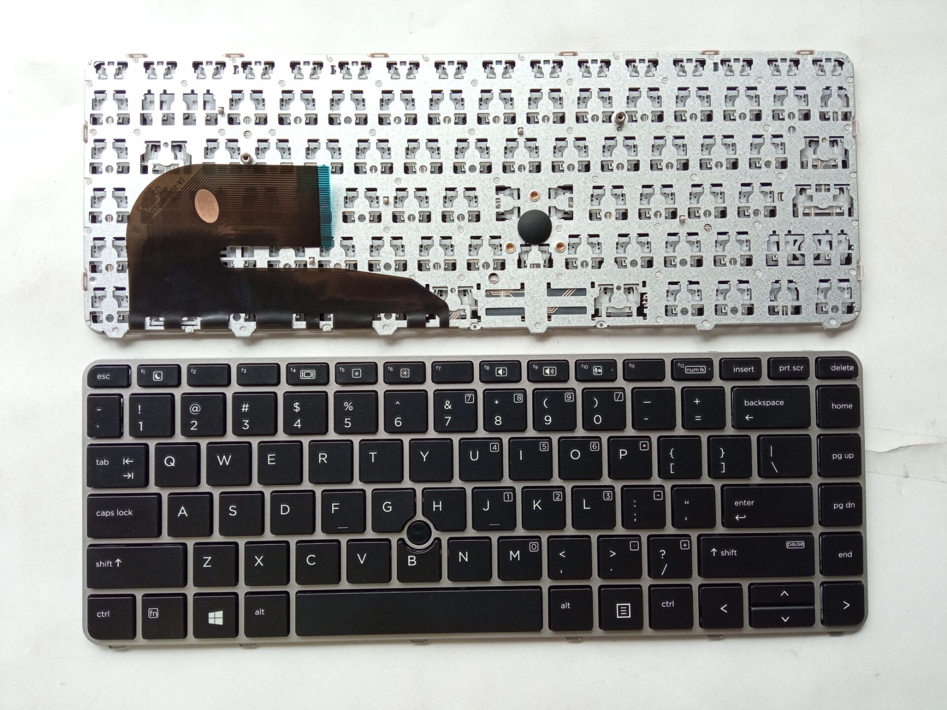 Picture of New Replacement Laptop Keyboard For HP 840G3/SK quality/745G3/848G3/840G4/745G4/ZBOOK14U G4 SILVER FRAME BLACK With hole (OEM) US Layout